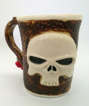 Skull mug with Roses
